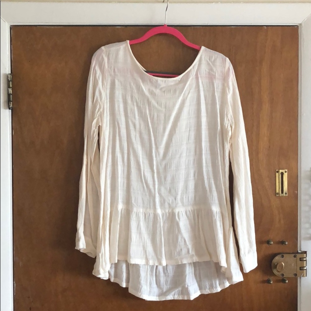 Cream Peplum blouse from Loft
